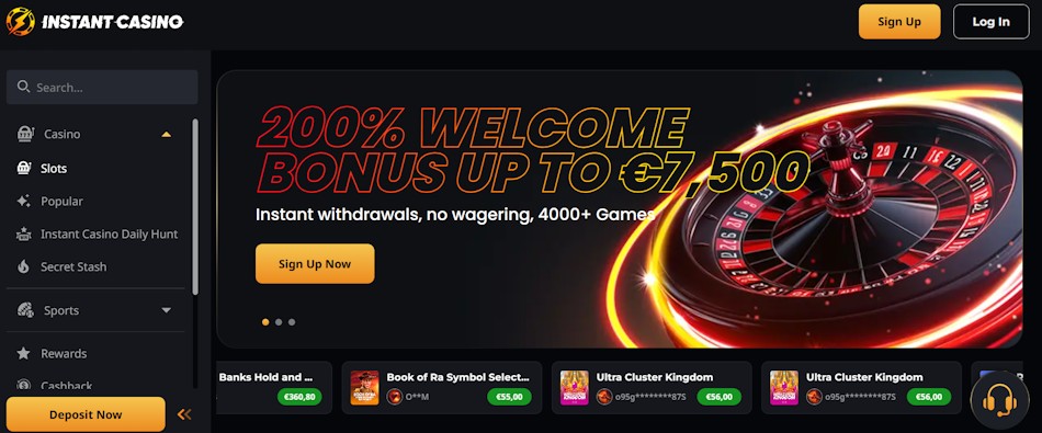 Instant Casino – Paras nettikasino nopeutta arvostaville